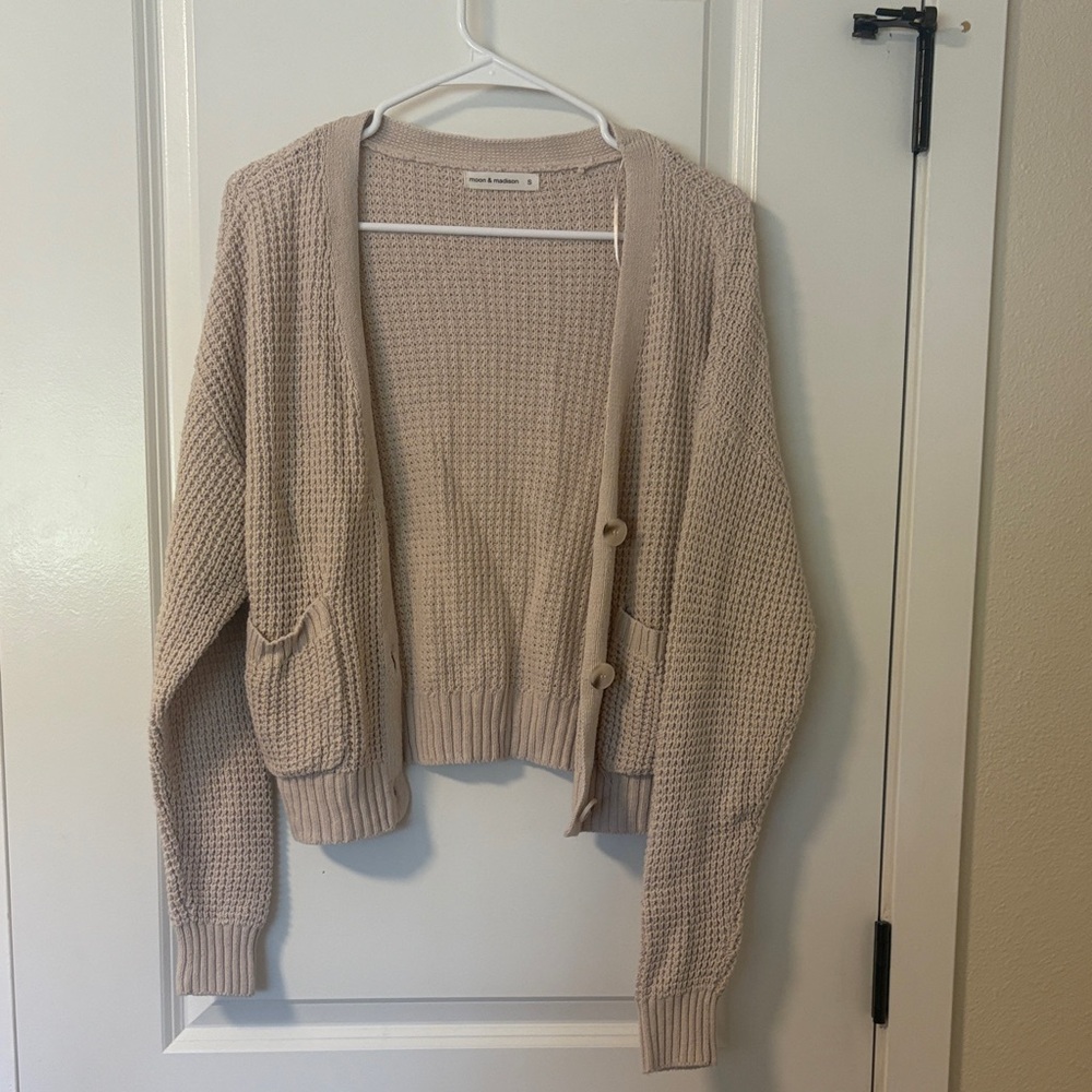 moon & madison Taupe Knit Cardigan